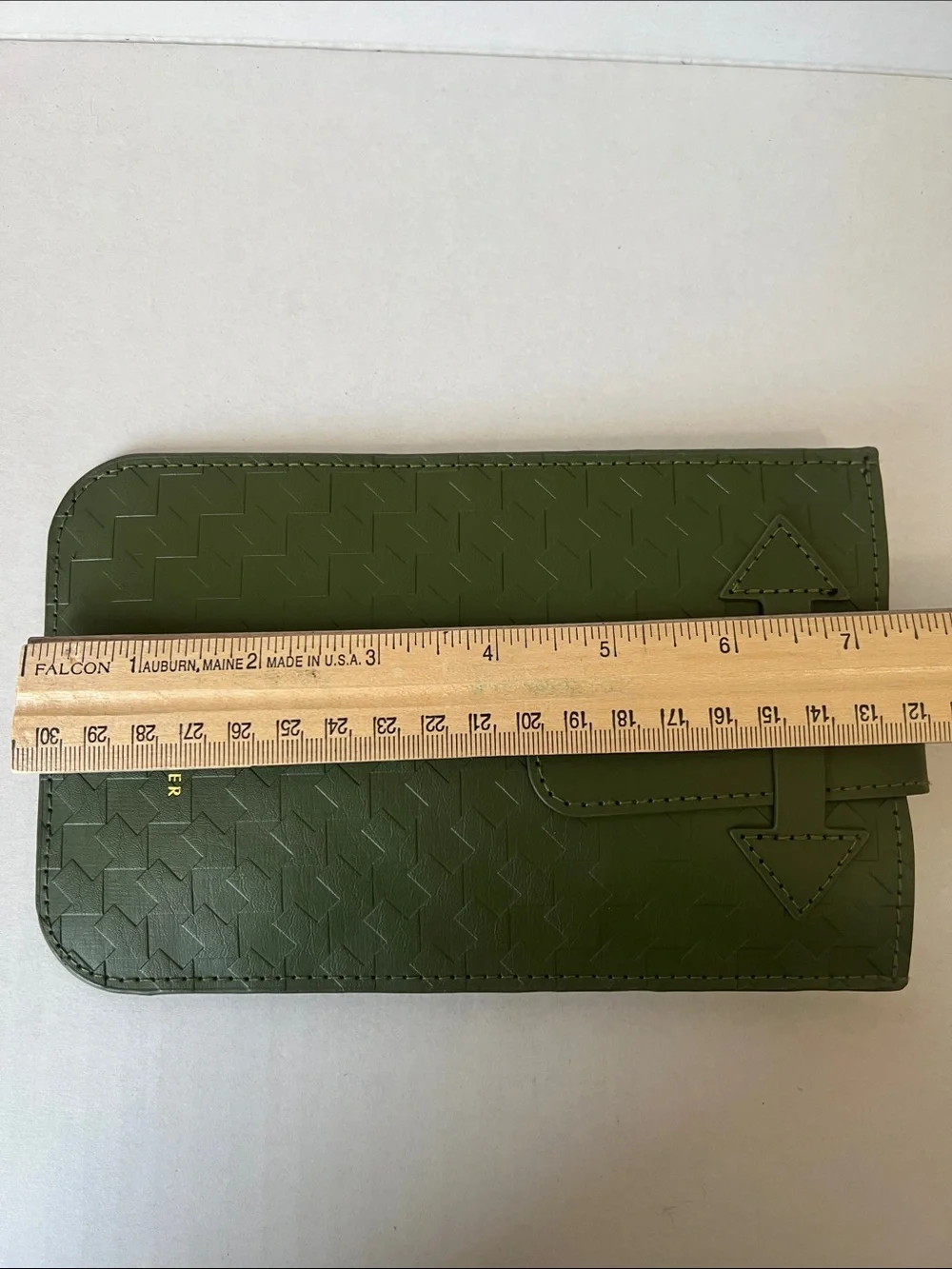 Karen Walker Olive Green Weaved Leather Look Eye Glasses Pouch